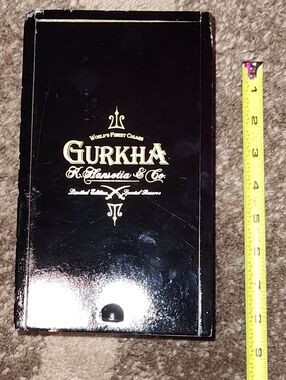 Gurkha Black Cigar Box with Gold Logo (Store Leftover)